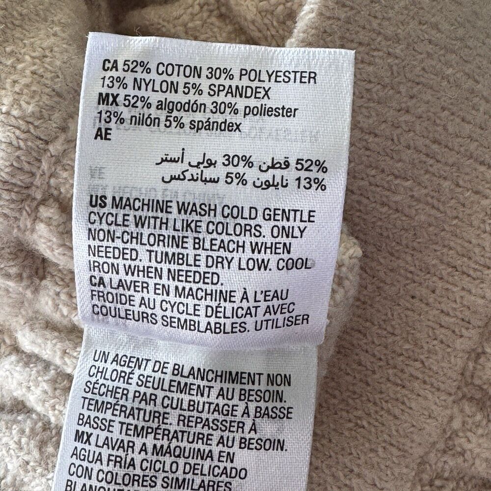 INC Jeannie Mai Medium Flared Sweater Pants Ribbed Stretch Oatmeal Beige New - Picture 6 of 6